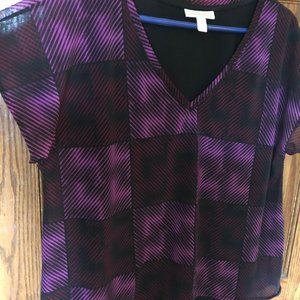 short sleeve purple blouse
